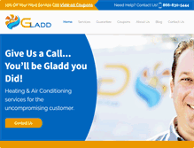 Tablet Screenshot of gladdhvac.com